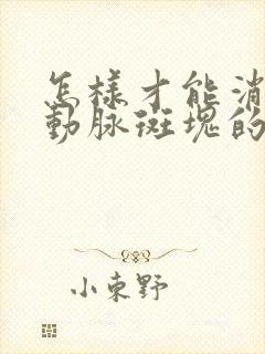 怎样才能消除颈动脉斑块的方法