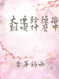 大便干燥排便困难吃什么中药