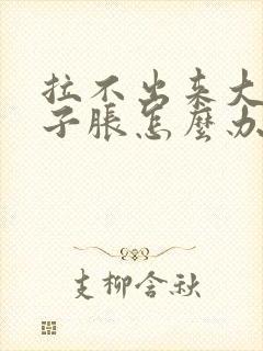 拉不出来大便肚子胀怎么办