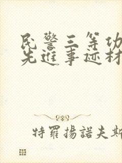 民警三等功个人先进事迹材料500字