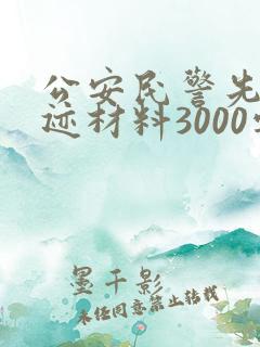 公安民警先进事迹材料3000字