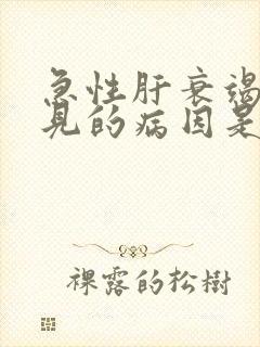 急性肝衰竭最常见的病因是