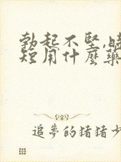 勃起不坚,时间短用什么药