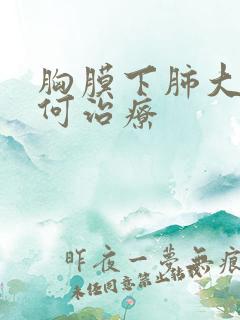 胸膜下肺大泡如何治疗