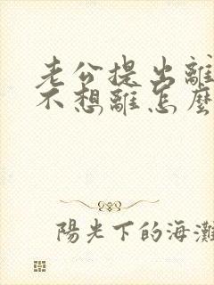 老公提出离婚我不想离怎么挽回