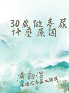 30岁做梦尿床什么原因