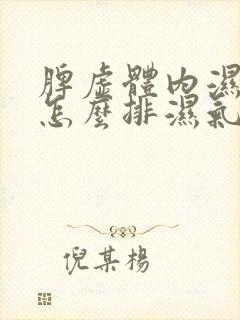 脾虚体内湿气重怎么排湿气