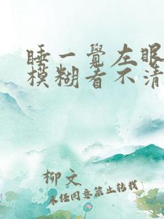 睡一觉左眼突然模糊看不清