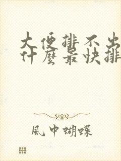 大便排不出来吃什么最快排便