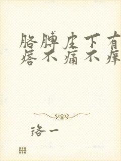 胳膊皮下有硬疙瘩不痛不痒