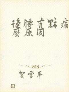 后腰有点痛是什么原因