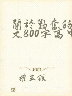 关于勤奋的议论文800字高中