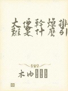 大便干燥排便困难是什么引起的