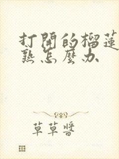 打开的榴莲肉没熟怎么办