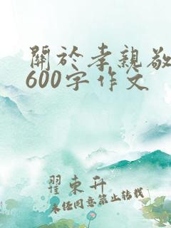 关于孝亲敬老的600字作文