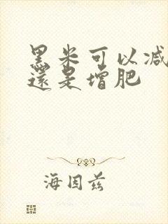 黑米可以减肥吗还是增肥