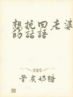 想挽回老婆感情的话语