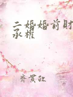 二婚婚前财产继承权