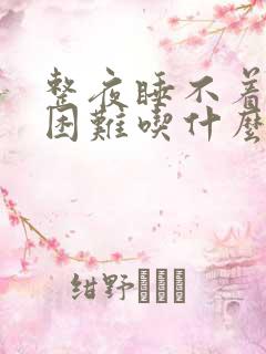 整夜睡不着入睡困难吃什么药