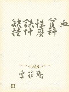 缺铁性贫血应该挂什么科