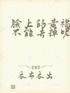 脸上的黄褐斑能不能去掉呢