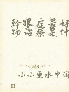 干眼症最好的药物治疗是什么药