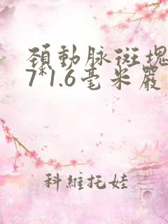 颈动脉斑块6.7*1.6毫米严重吗