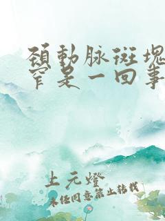 颈动脉斑块和狭窄是一回事吗