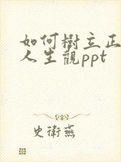 如何树立正确的人生观ppt