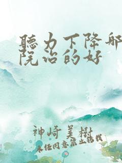 听力下降哪家医院治的好