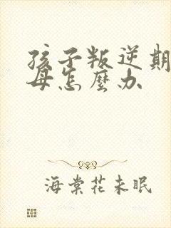 孩子叛逆期骂父母怎么办