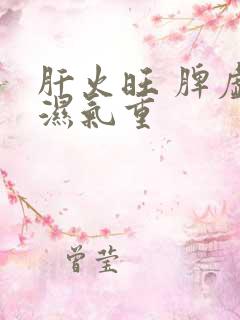 肝火旺 脾虚 湿气重