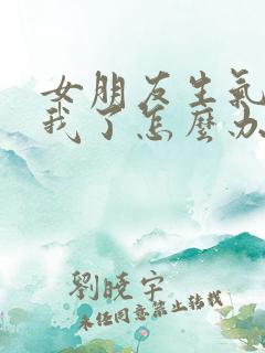 女朋友生气不理我了怎么办