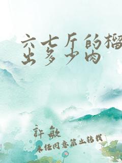 六七斤的榴莲能出多少肉