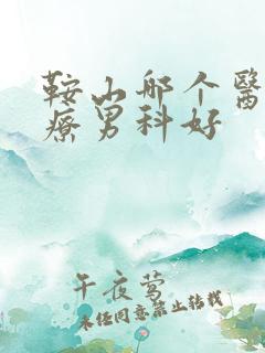 鞍山哪个医院治疗男科好