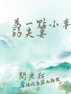 为一点小事吵架的夫妻