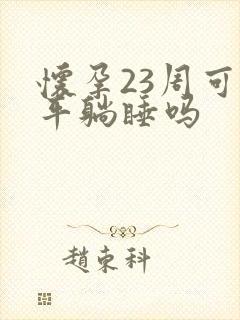 怀孕23周可以平躺睡吗