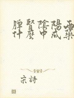 脾肾阴阳两虚吃什么中成药