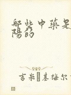 哪些中药是补肾阳的