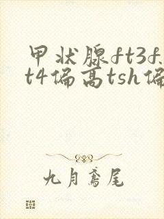 甲状腺ft3ft4偏高tsh偏低