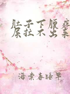 肚子下腹疼想拉屎拉不出来怎么回事