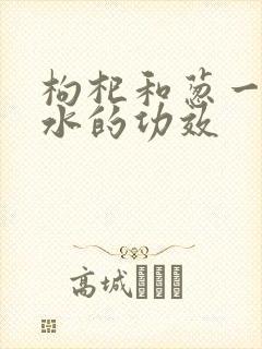 枸杞和葱一起煮水的功效