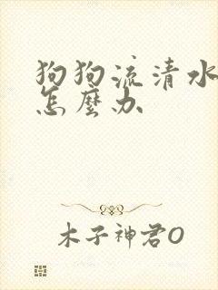 狗狗流清水鼻涕怎么办