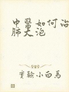 中医如何治疗好肺大泡