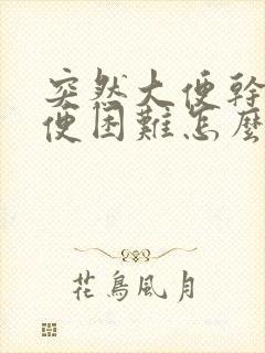 突然大便干硬排便困难怎么办