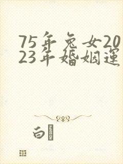 75年兔女2023年婚姻运势