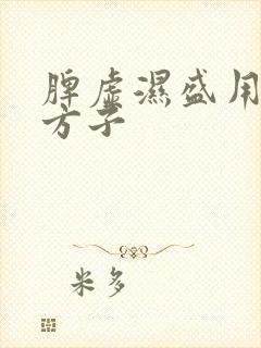 脾虚湿盛用什么方子