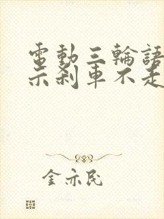 电动三轮语音提示刹车不走