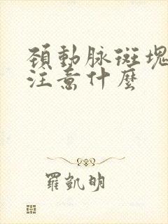 颈动脉斑块平时注意什么