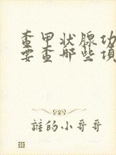 查甲状腺功能需要查哪些项目